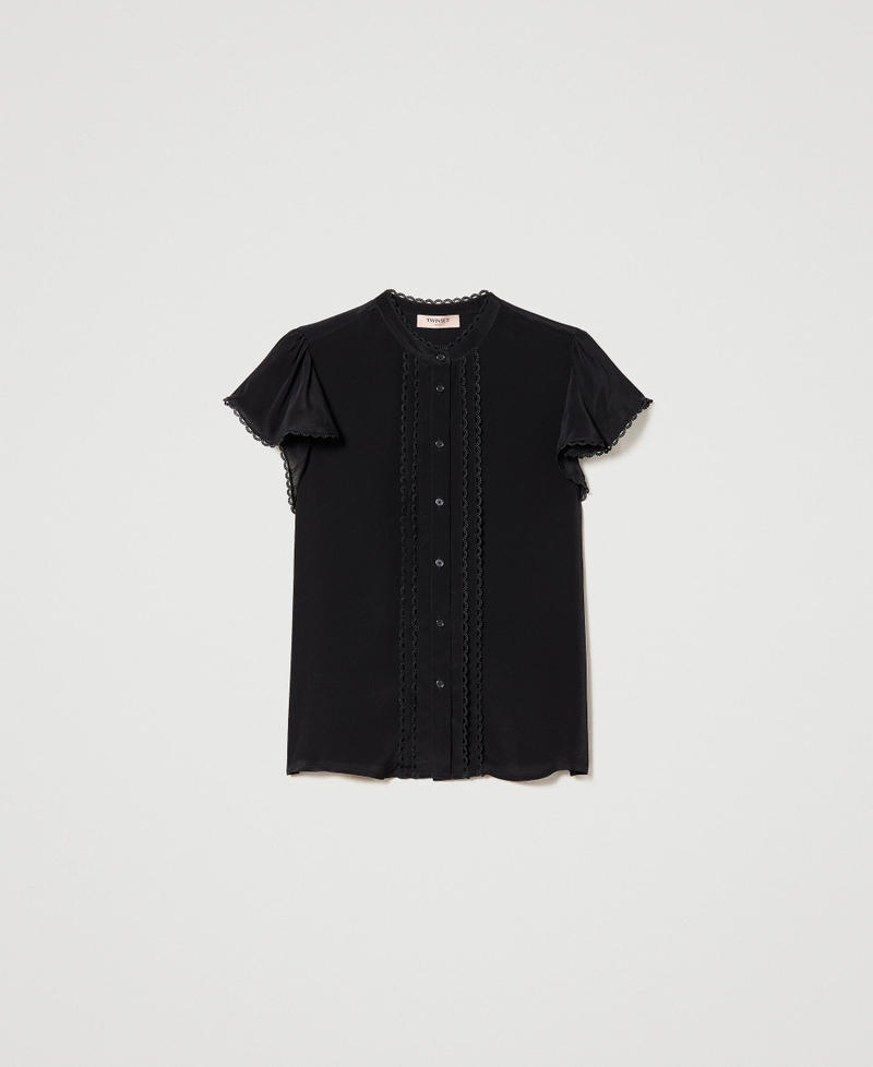 Camisa de seda mixta Negro Mujer 231TP2452-0S