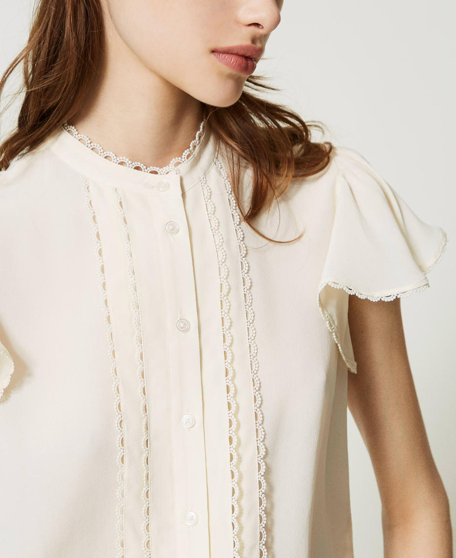 Camicia in misto seta Bianco Neve Donna 231TP2452_00282_04