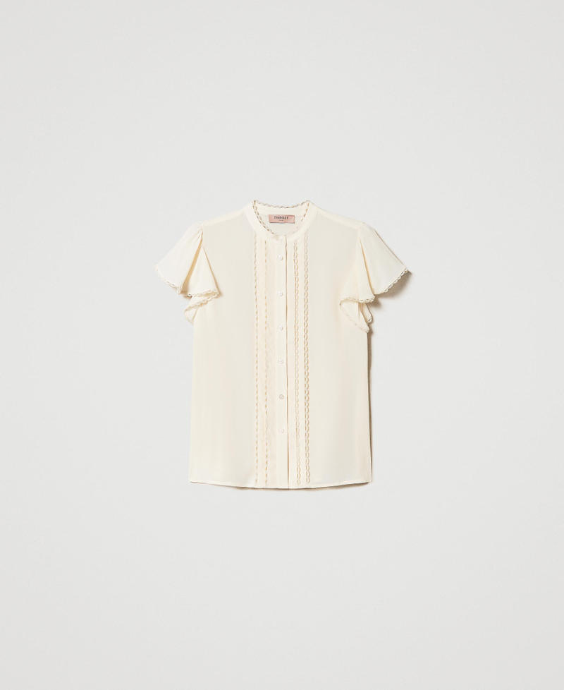 Camicia in misto seta Bianco Neve Donna 231TP2452_00282_0S