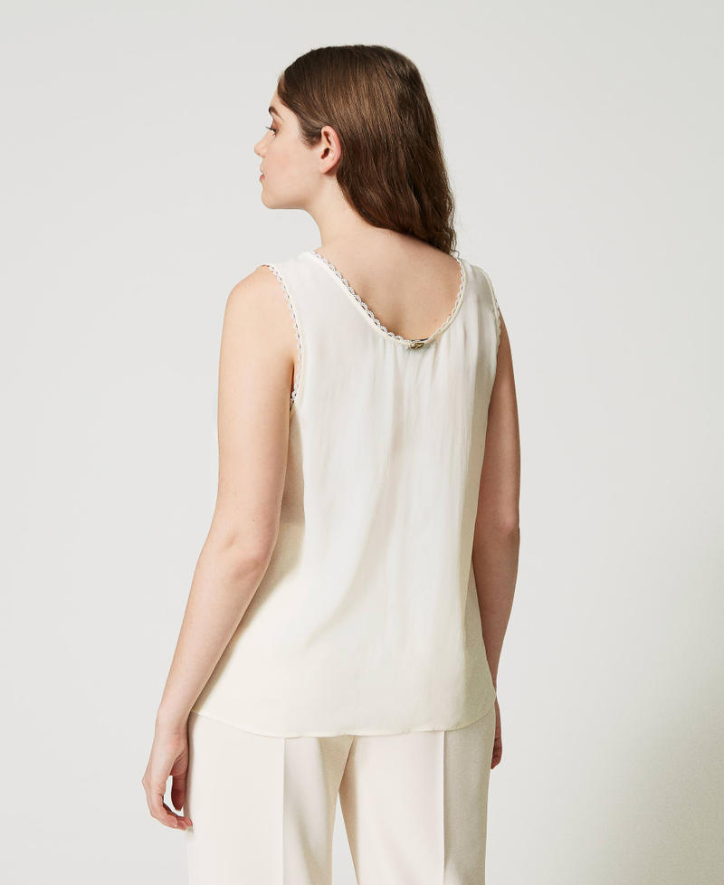 Top in misto seta Bianco Neve Donna 231TP2453_00282_03