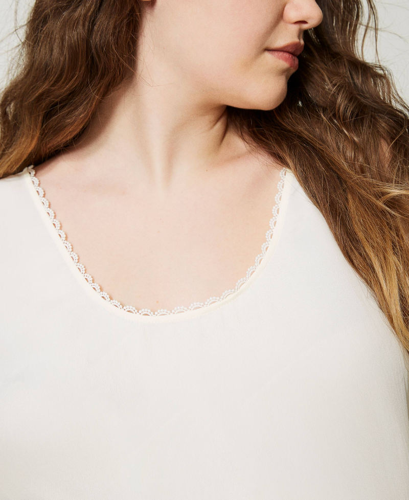 Top in misto seta Bianco Neve Donna 231TP2453_00282_04