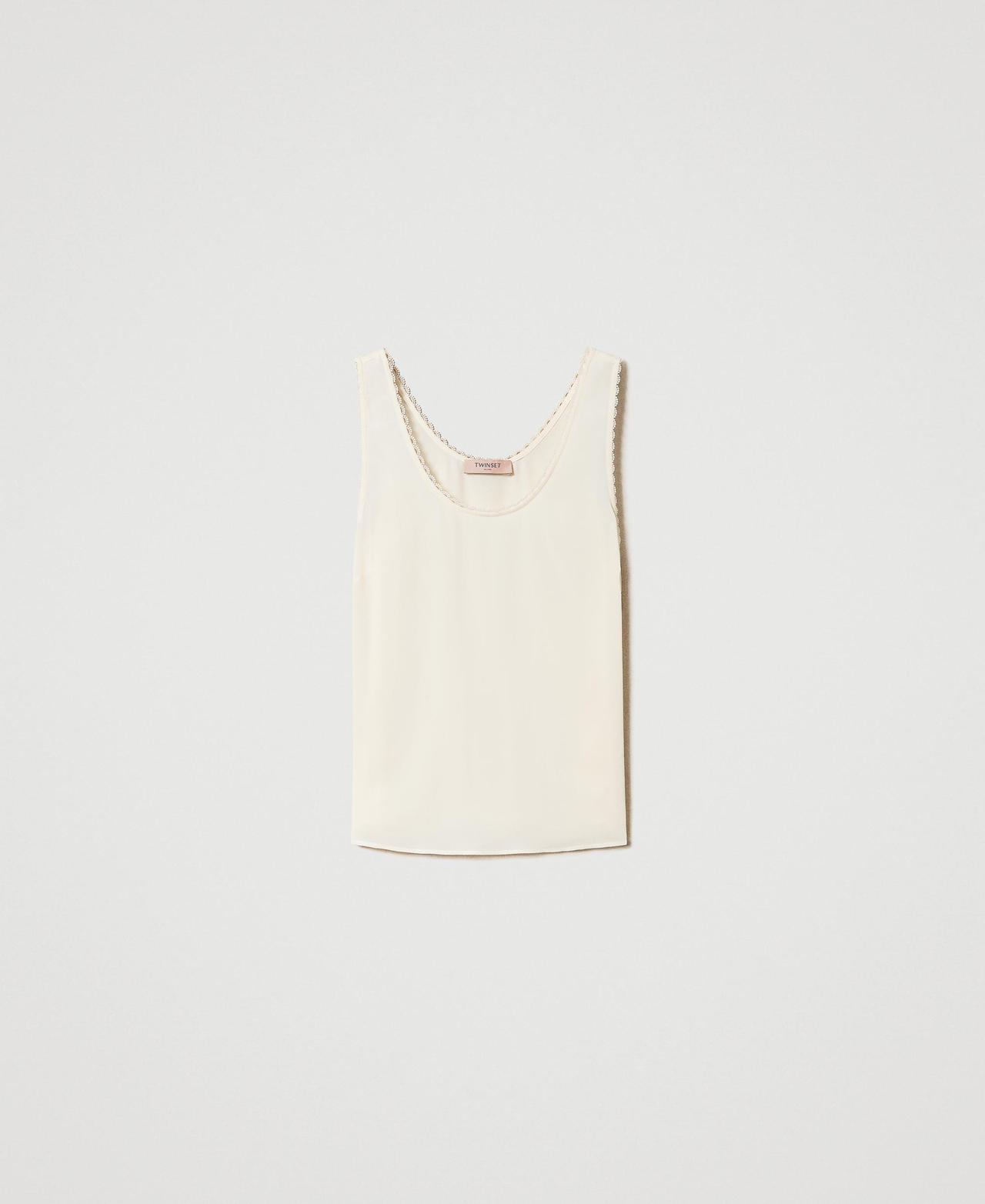 Top in misto seta Bianco Neve Donna 231TP2453_00282_0S