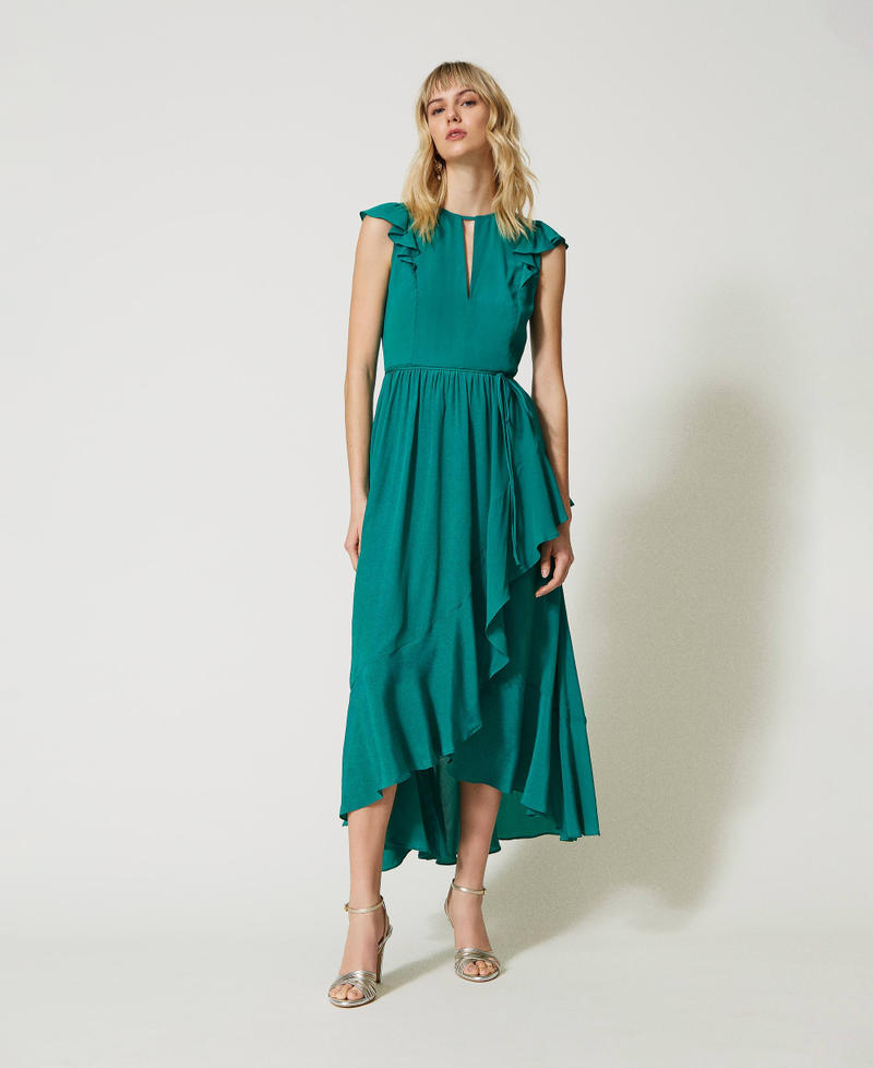 Long silk blend dress