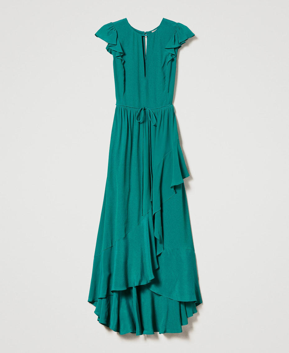 Robe longue en soie mélangée Vert « Light Emerald » Femme 231TP2455-0S
