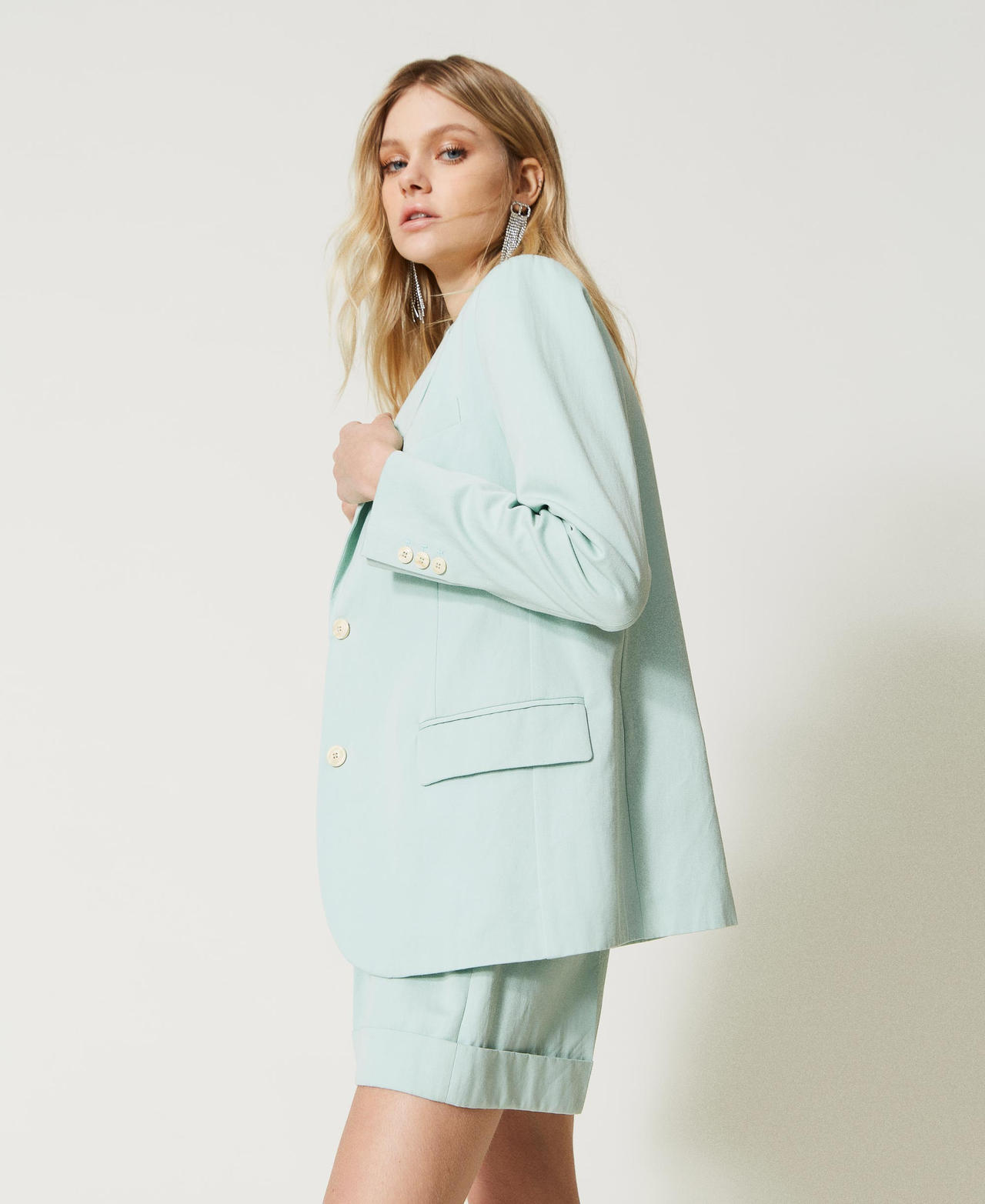 Blazer en lin mélangé