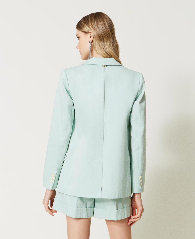 Linen blend blazer Woman Green TWINSET Milano