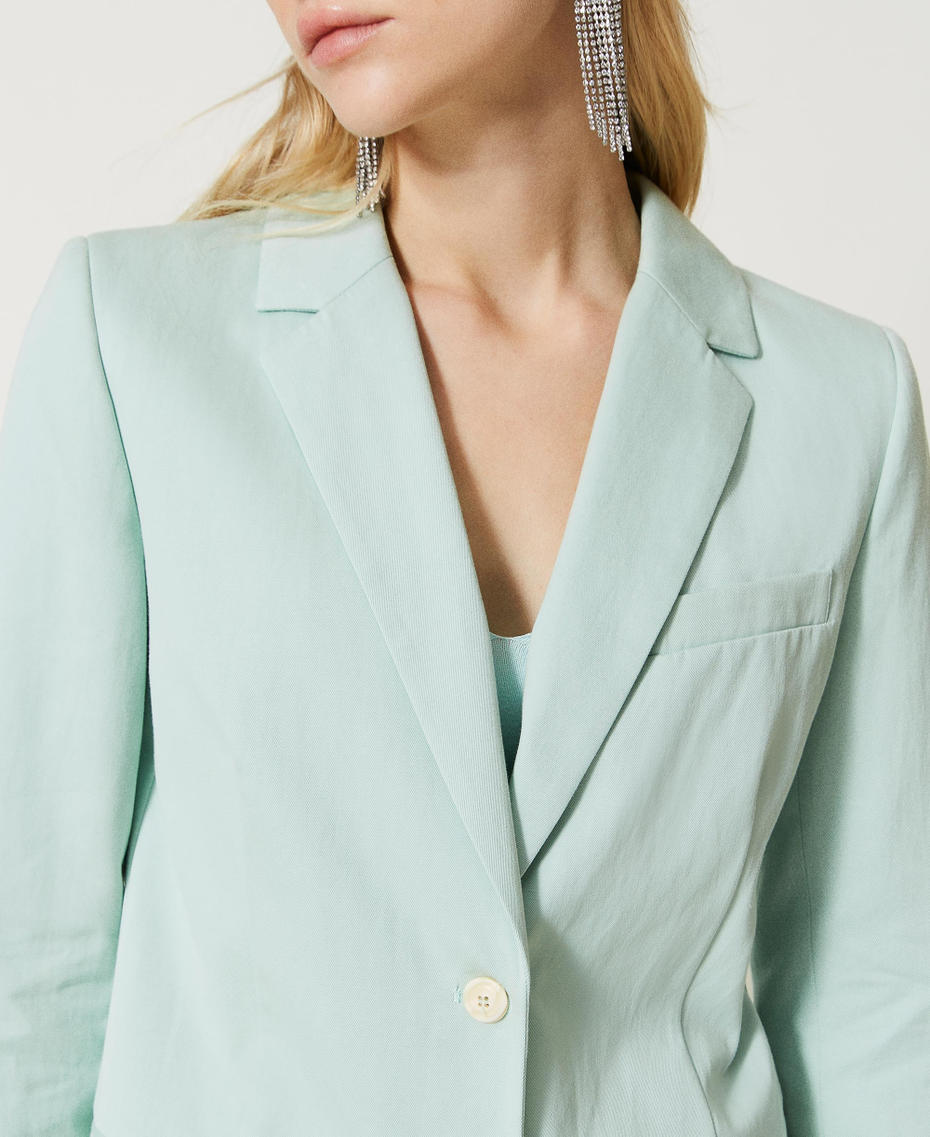 Linen blend blazer Agave Green Woman 231TP2540-05