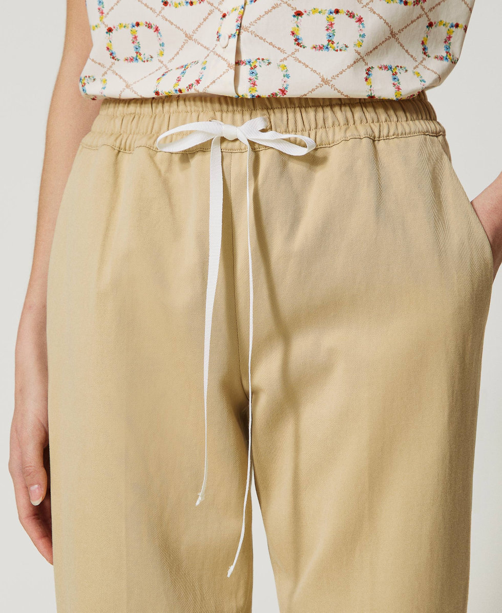 Joggers-Hose aus Leinenmischung