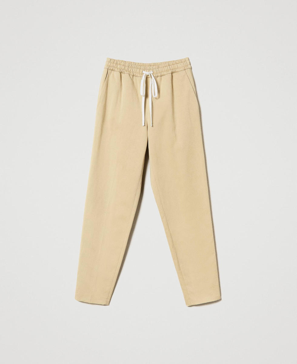 Joggers-Hose aus Leinenmischung