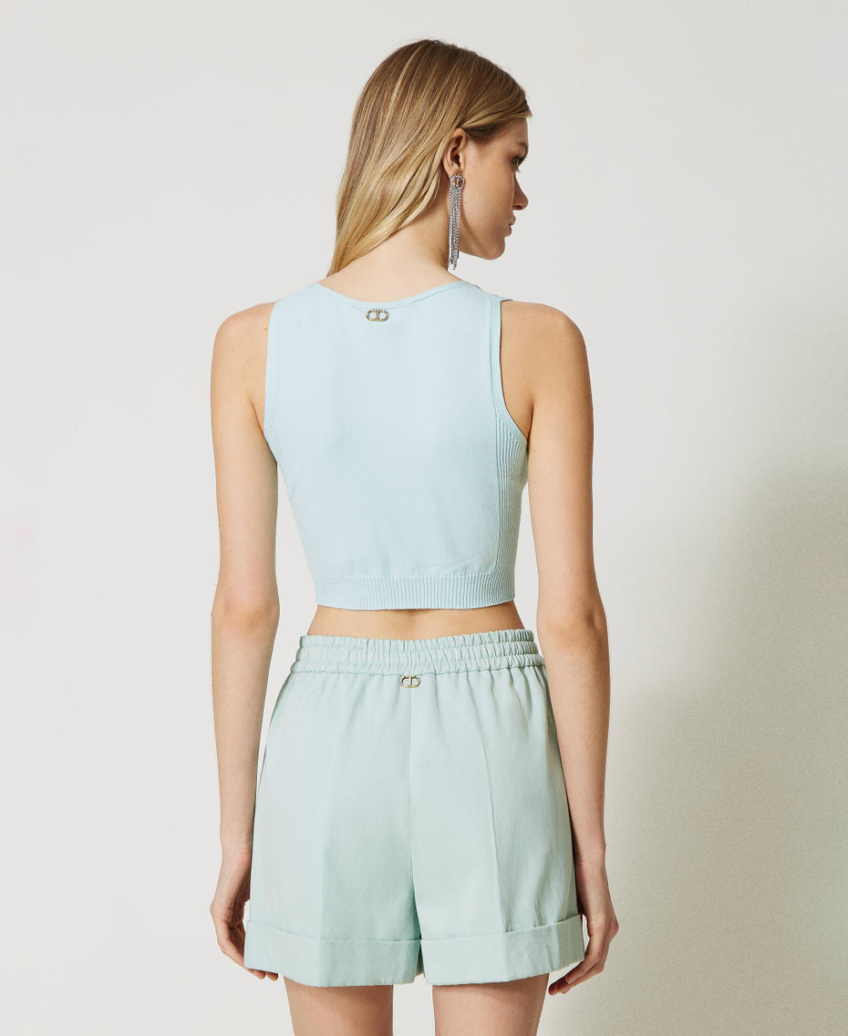 Linen blend shorts Agave Green Woman 231TP2546-03