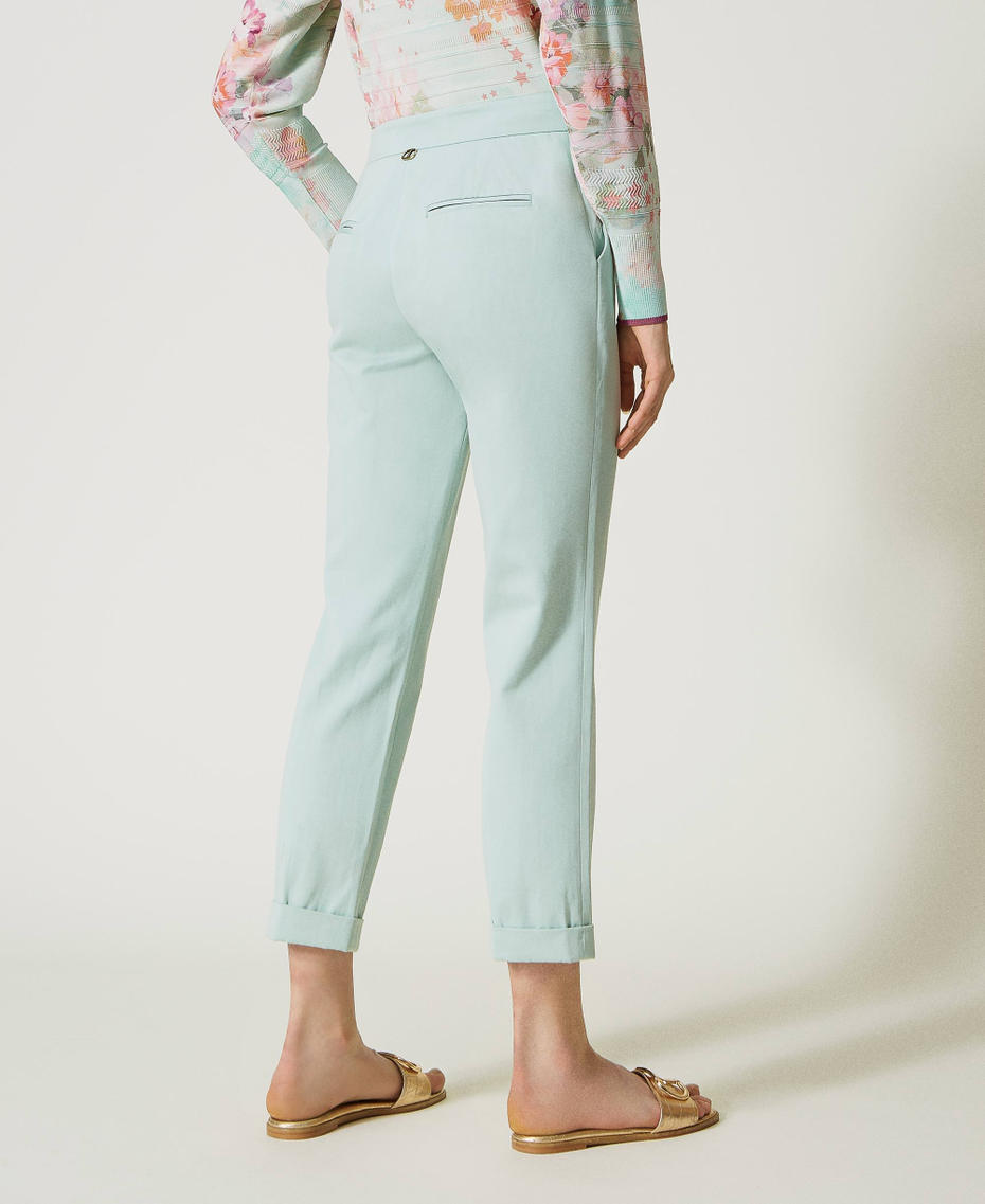 Linen blend cigarette trousers