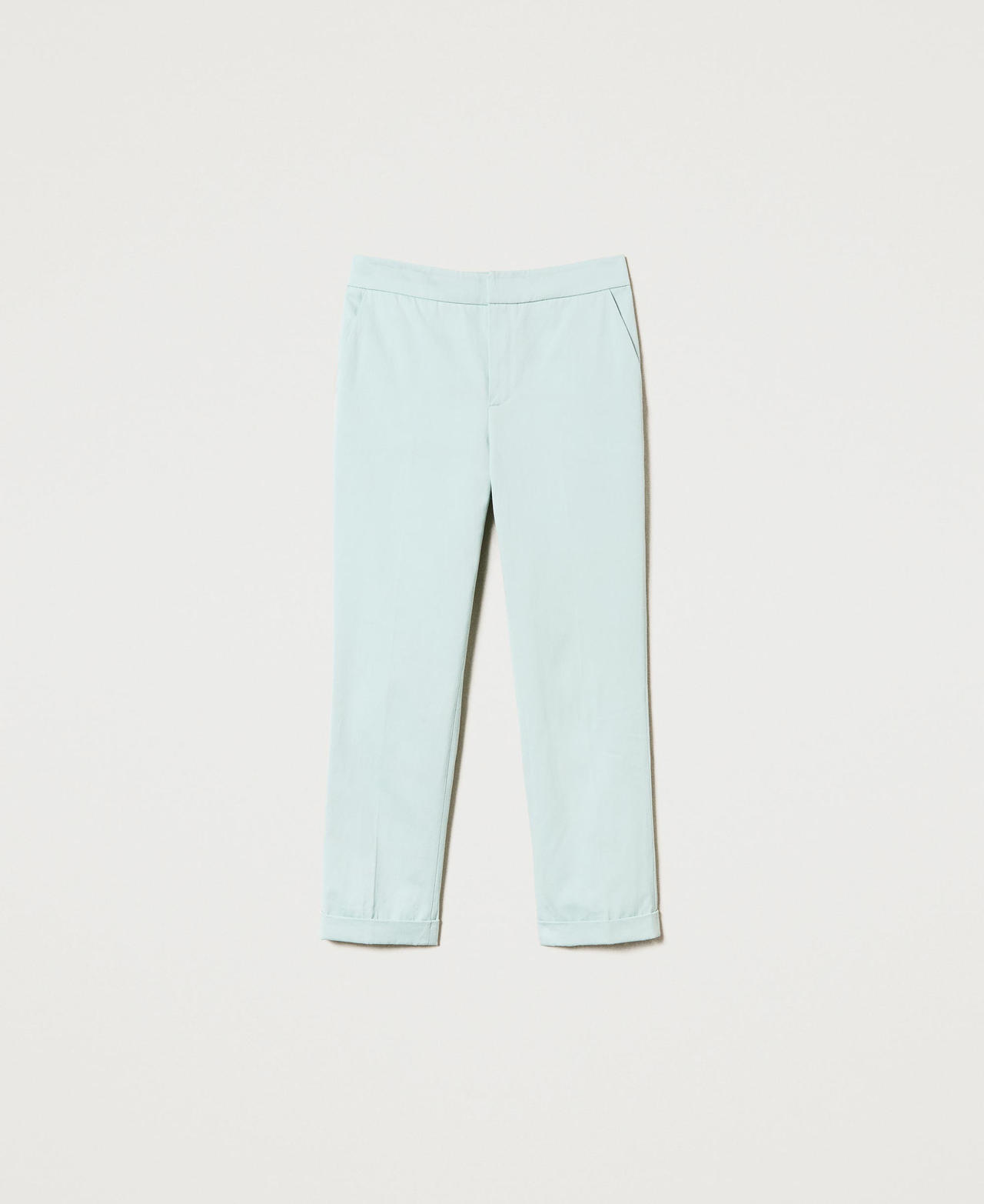Linen blend cigarette trousers