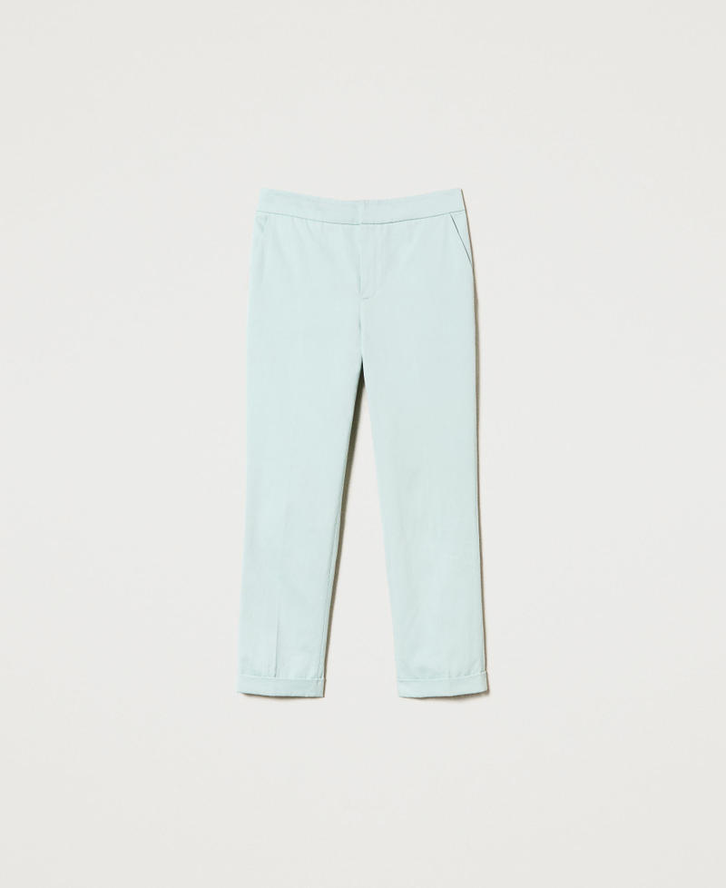Linen blend cigarette trousers