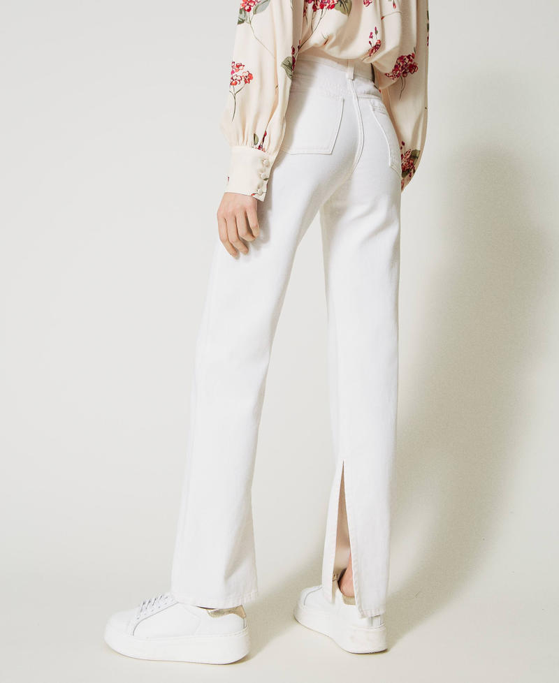 Straight fit bull trousers White Denim Woman 231TP2571-04