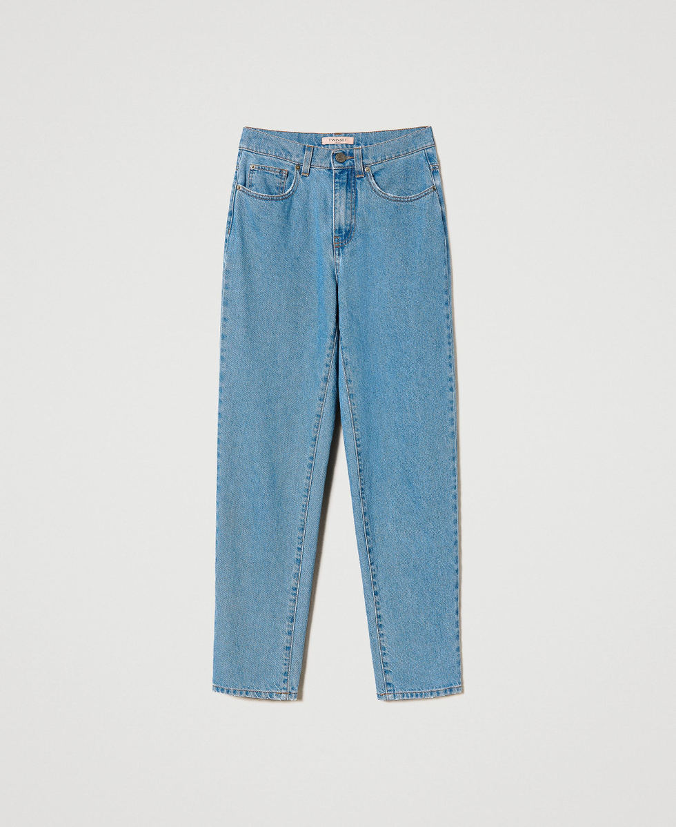 Slim fit jeans with floral Oval T