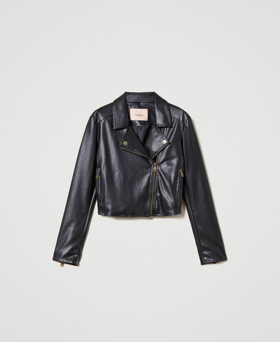 Leather-like biker jacket Dark Rose Woman 231TP262A-0S