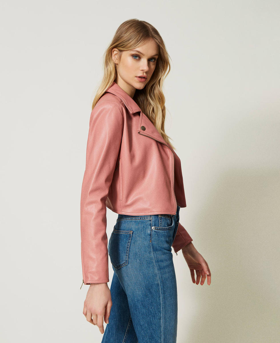 Leather like biker jacket Woman Pink TWINSET Milano