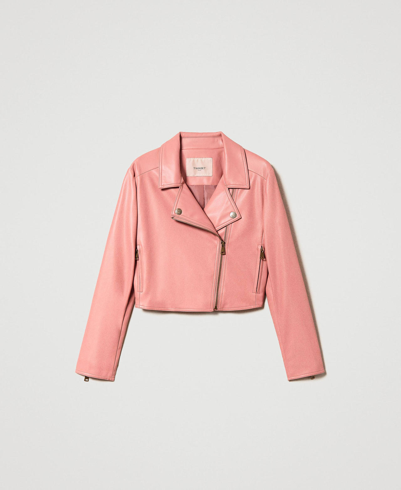 Leather-like biker jacket
