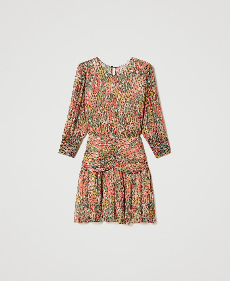 Short creponne dress with animal print