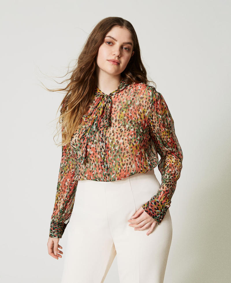 Creponne shirt with animal print