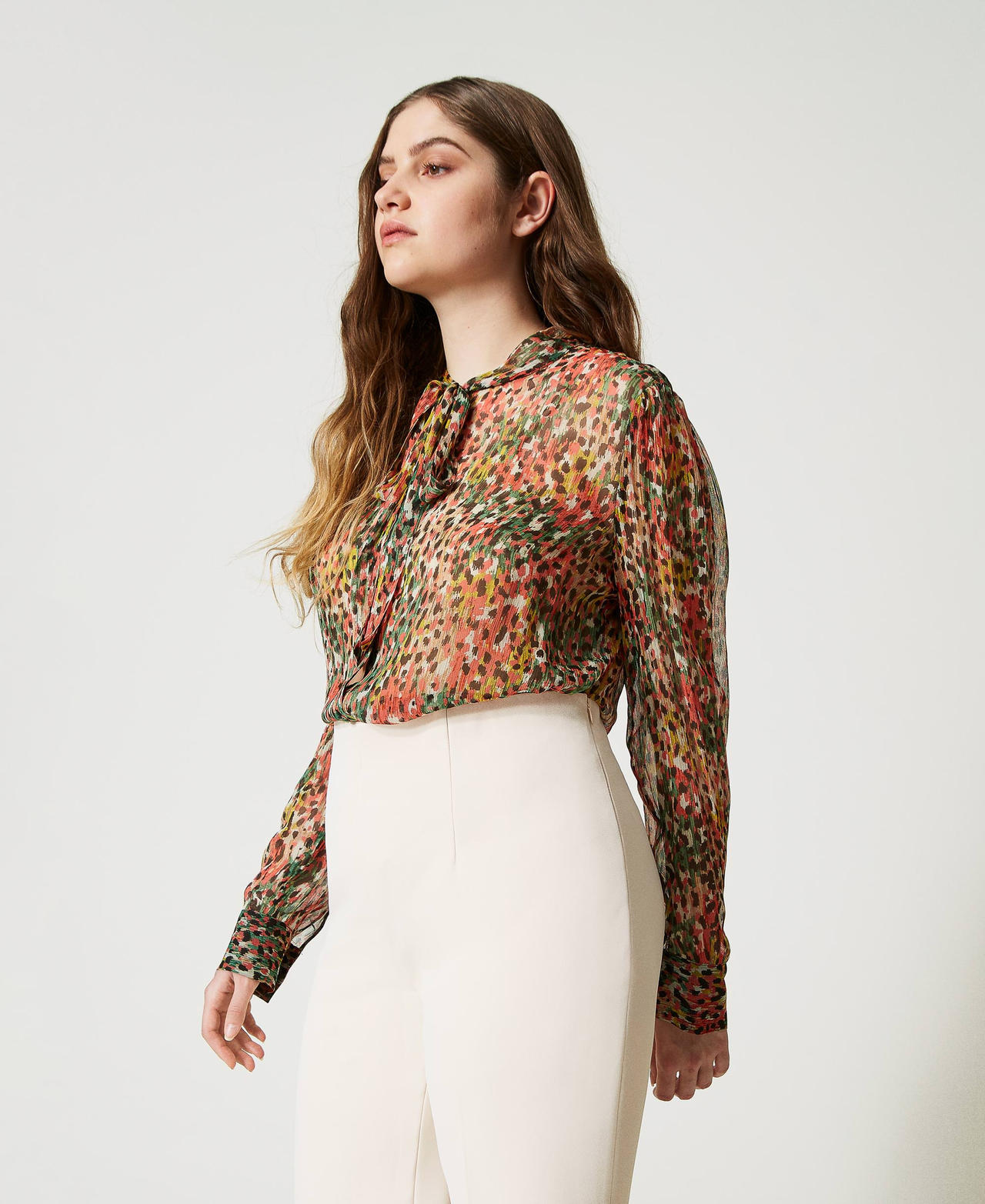 Creponne shirt with animal print