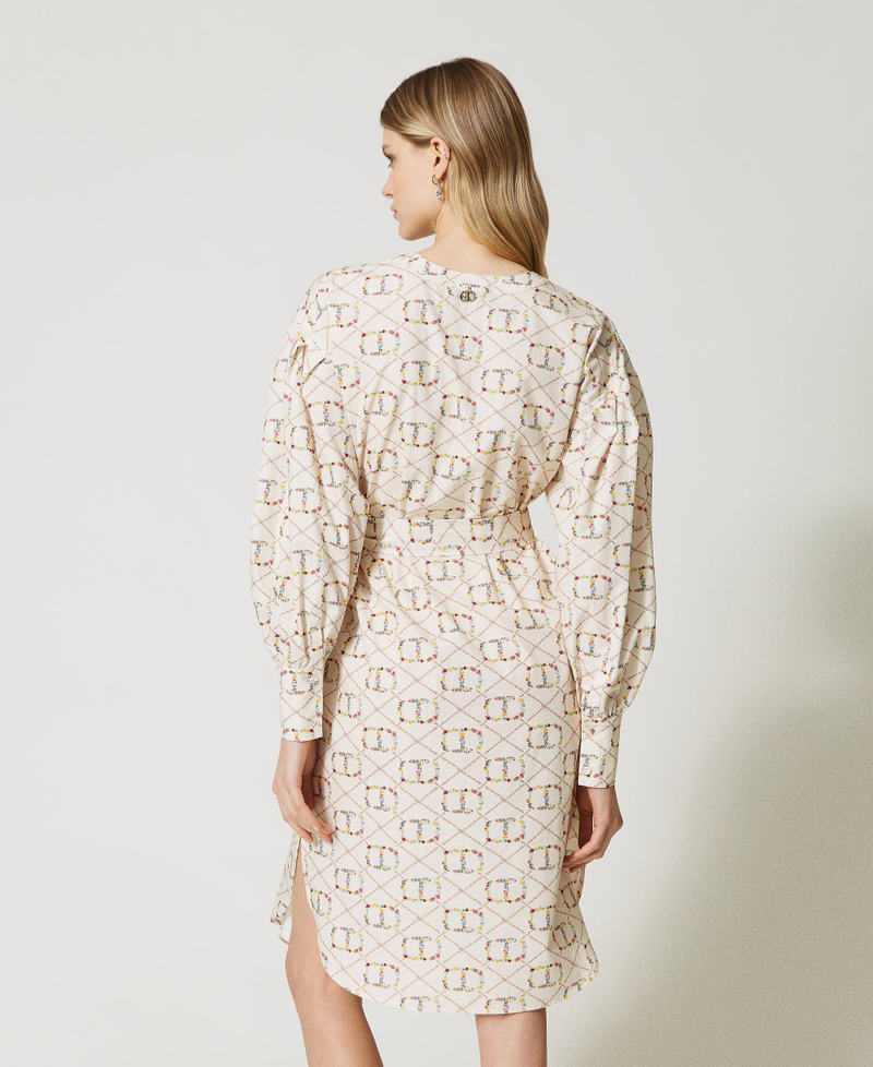 Shirt dress with Oval T logo all over