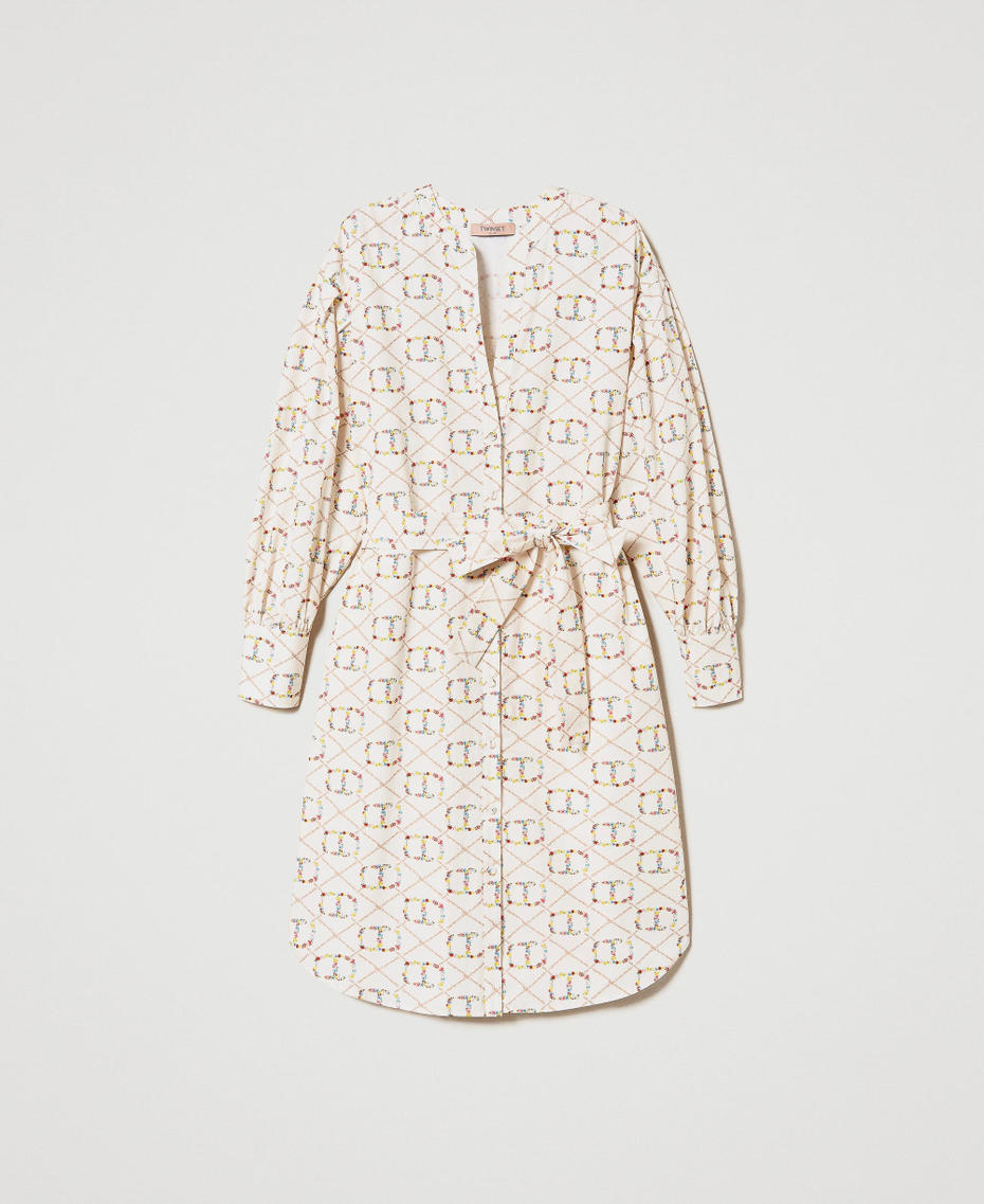 Robe chemisier avec Oval T all-over