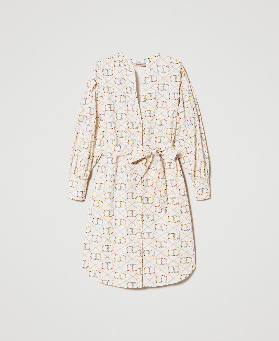 Robe chemisier avec Oval T all-over