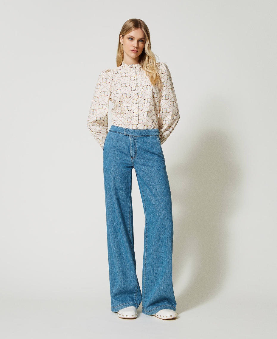 Chemise à manches longues avec Oval T all-over