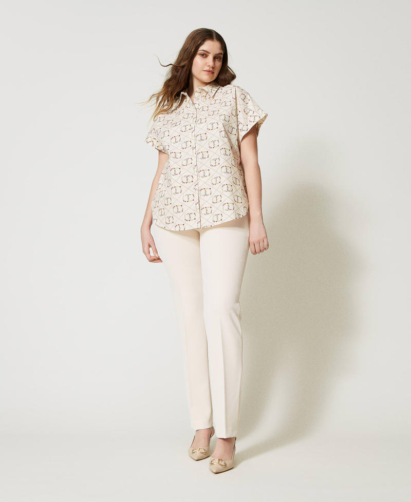 Camicia a maniche corte con Oval T all over