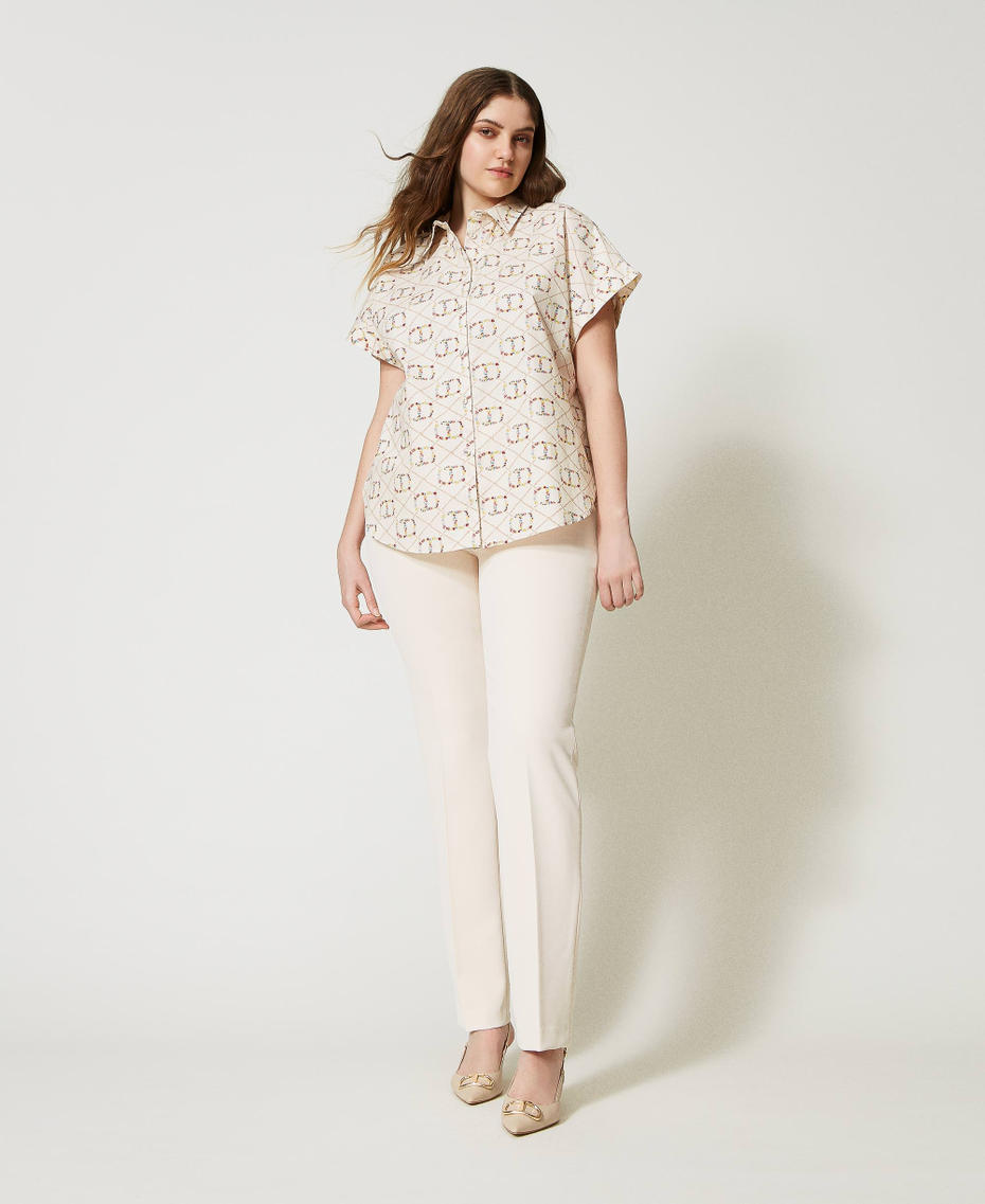 Camicia a maniche corte con Oval T all over