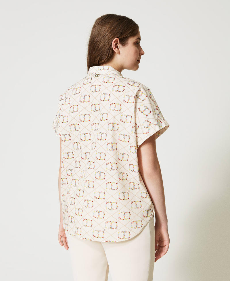 Camicia a maniche corte con Oval T all over