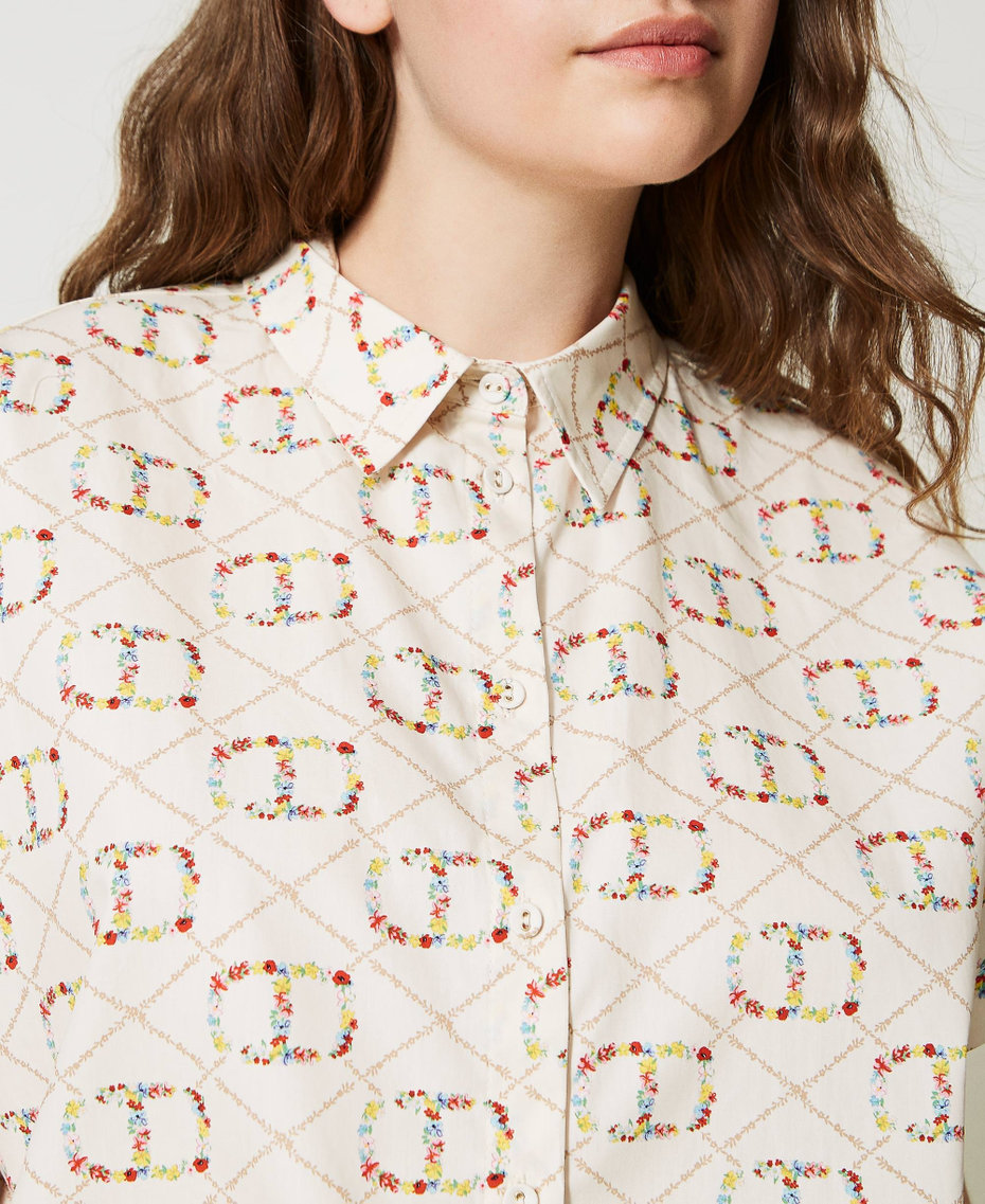 Camicia a maniche corte con Oval T all over