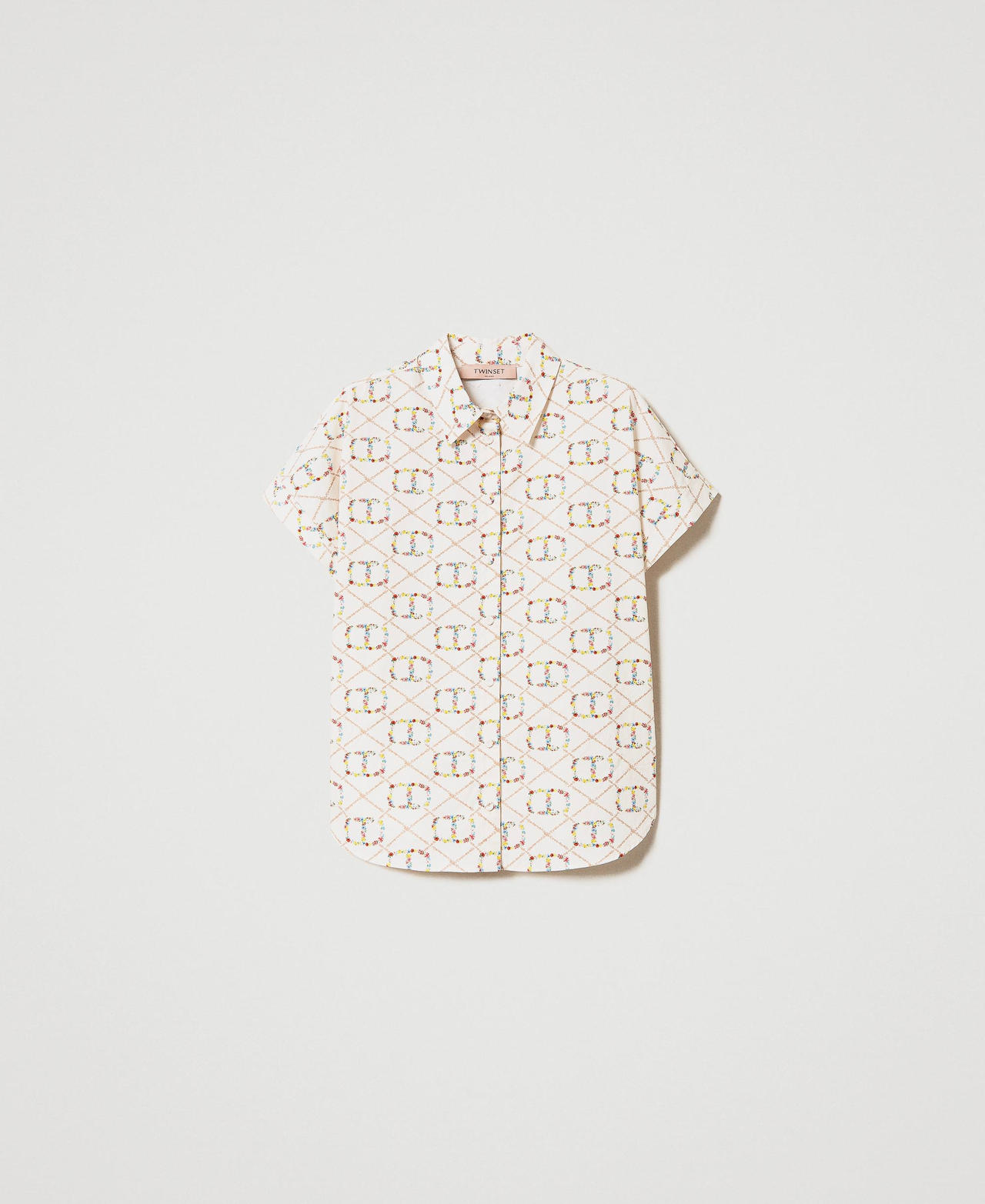 Camicia a maniche corte con Oval T all over