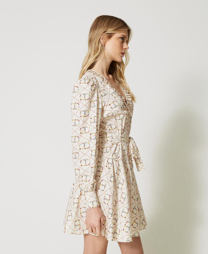 Short dress with Oval T logo all over