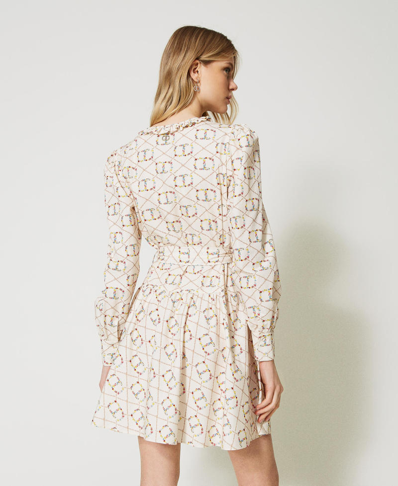 Short dress with Oval T logo all over
