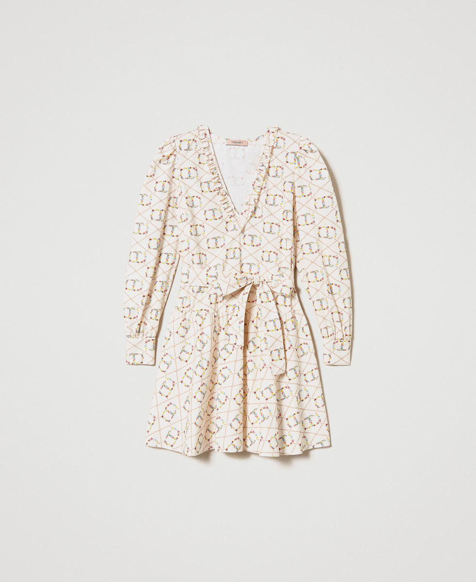 Robe courte avec Oval T all-over