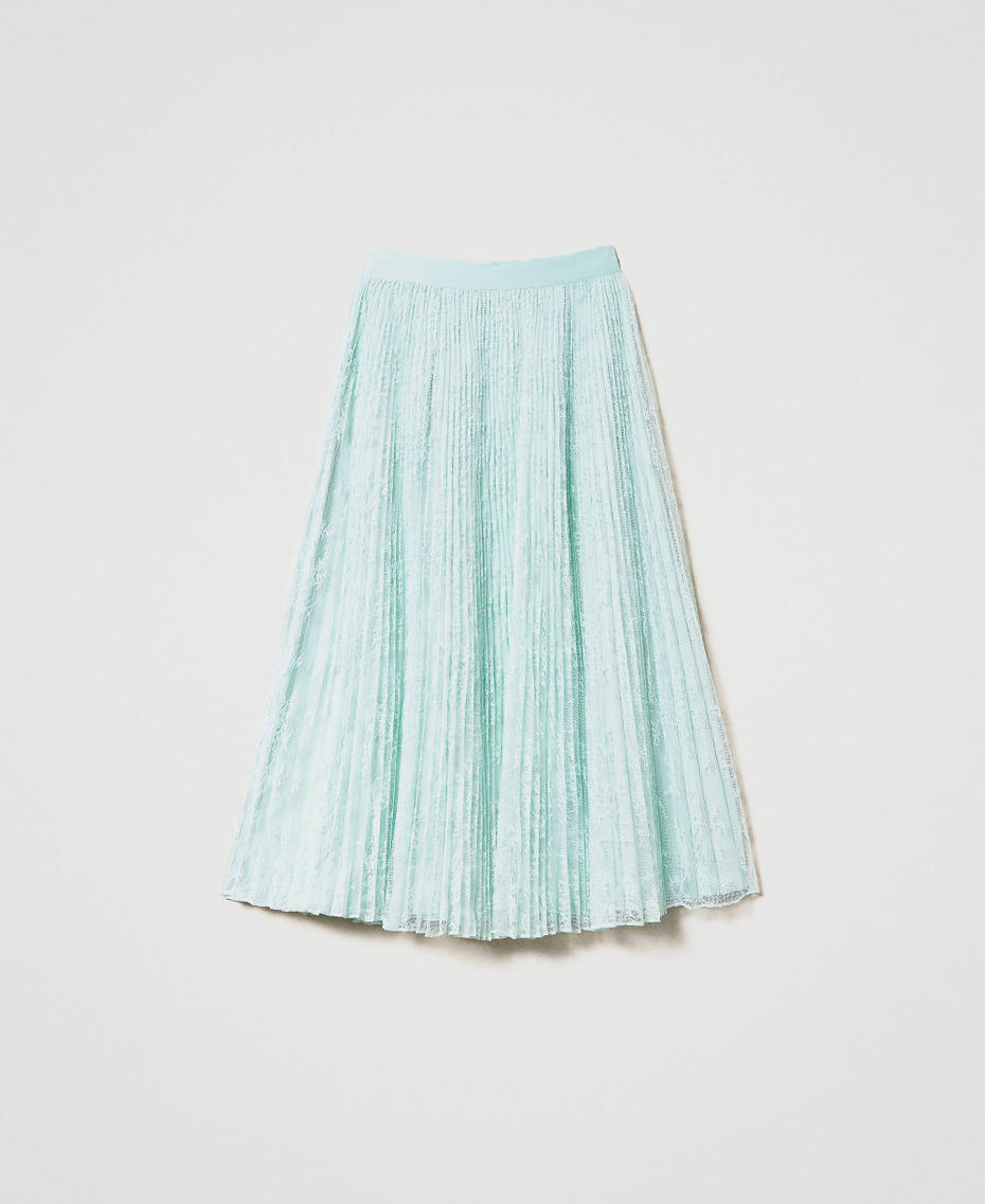 Long pleated lace skirt Agave Green Woman 231TP2691-0S