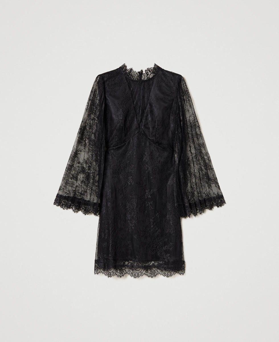 Zara pleated best sale lace dress