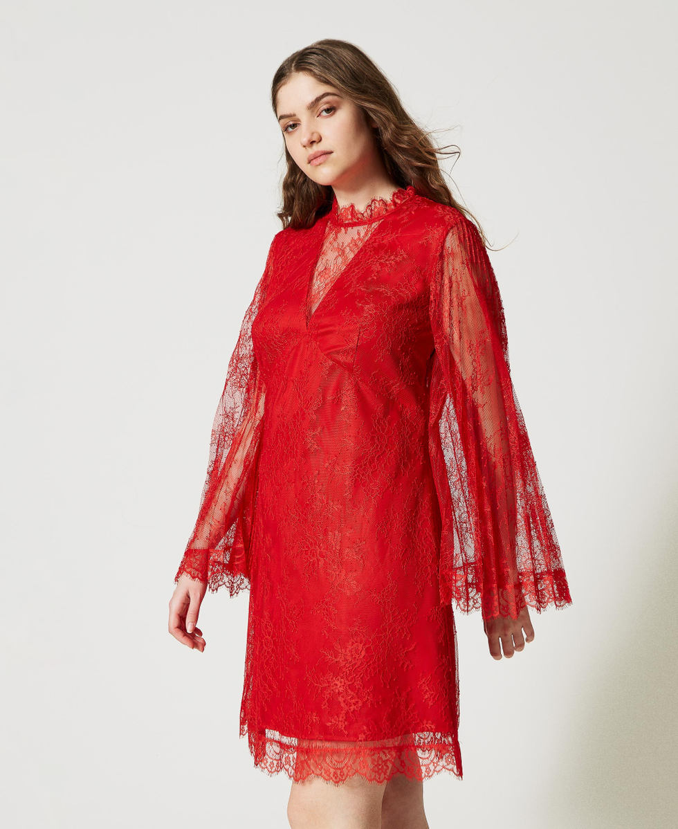 Zara red lace dress shop