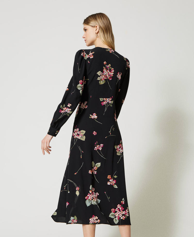 TWS-251TP2780 BLACK ORGANZA PLEATED DRESS