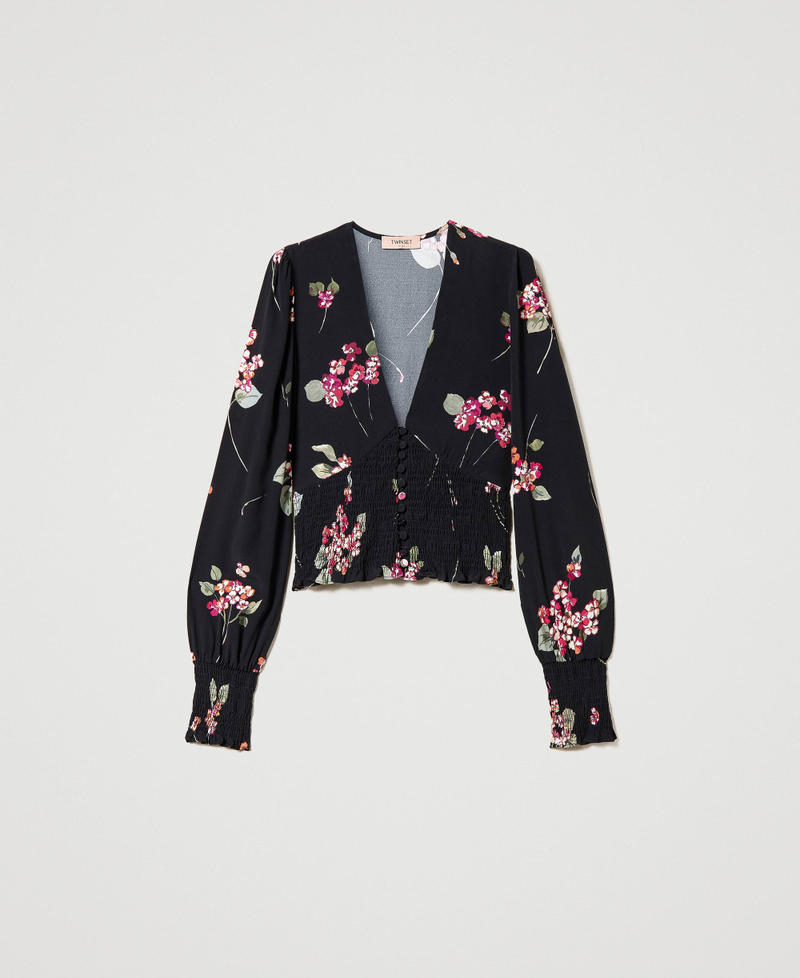 Camicia in crêpe a fiori
