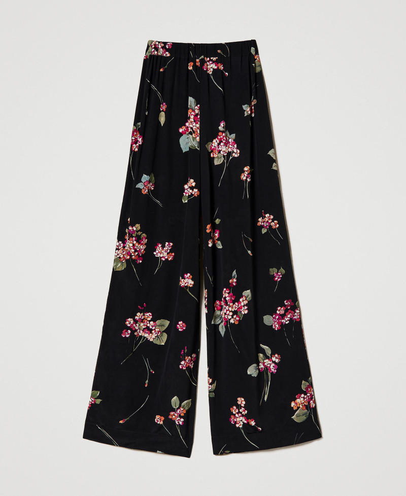 Floral crêpe palazzo trousers