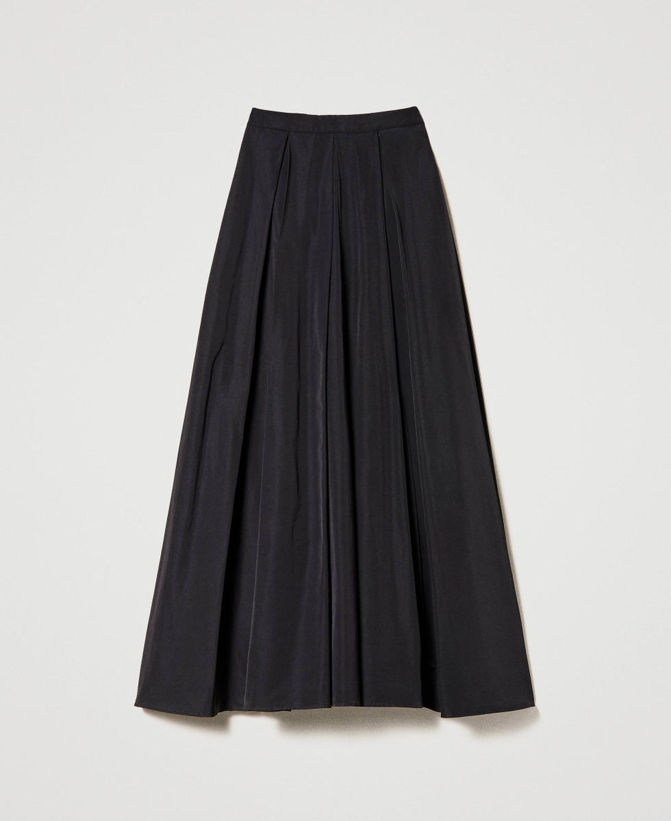 Plus size black taffeta skirt hot sale