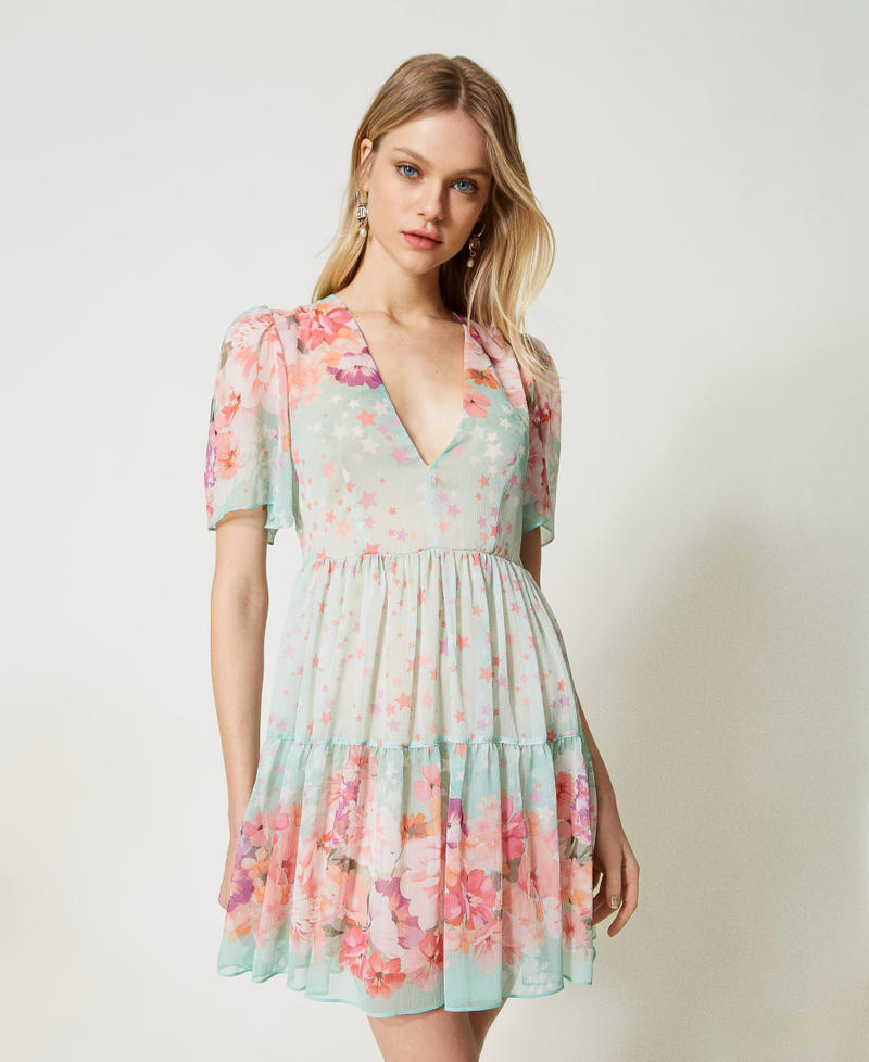 Robe courte en crépon