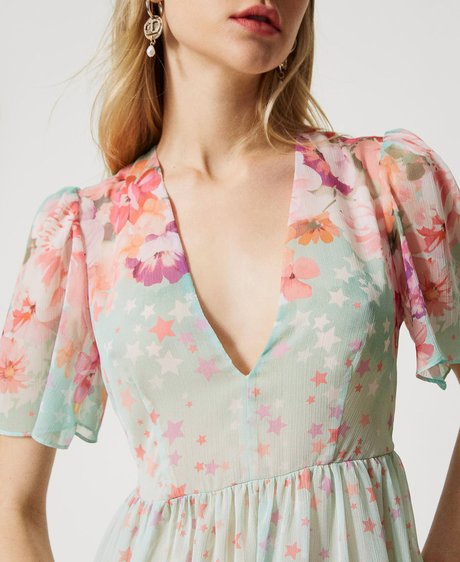 Robe courte en crépon