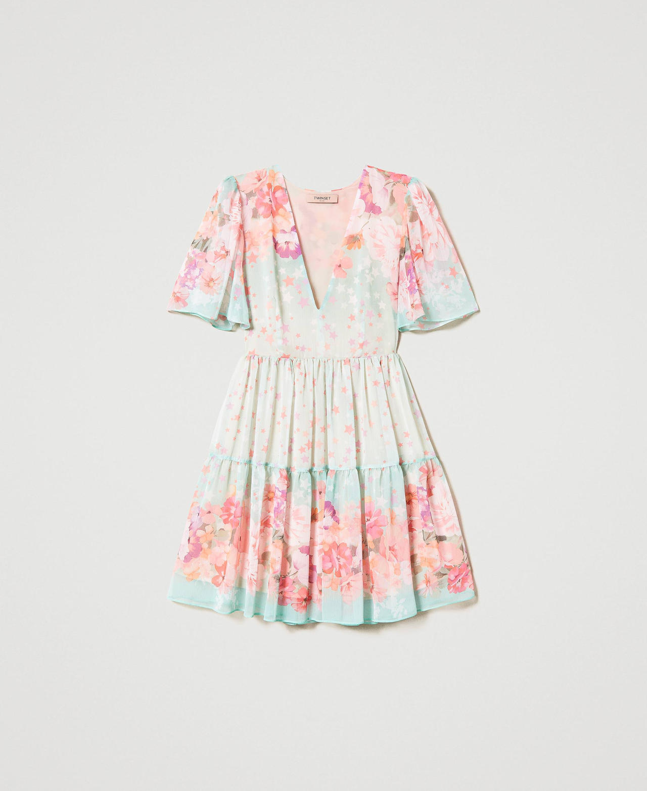 Robe courte en crépon