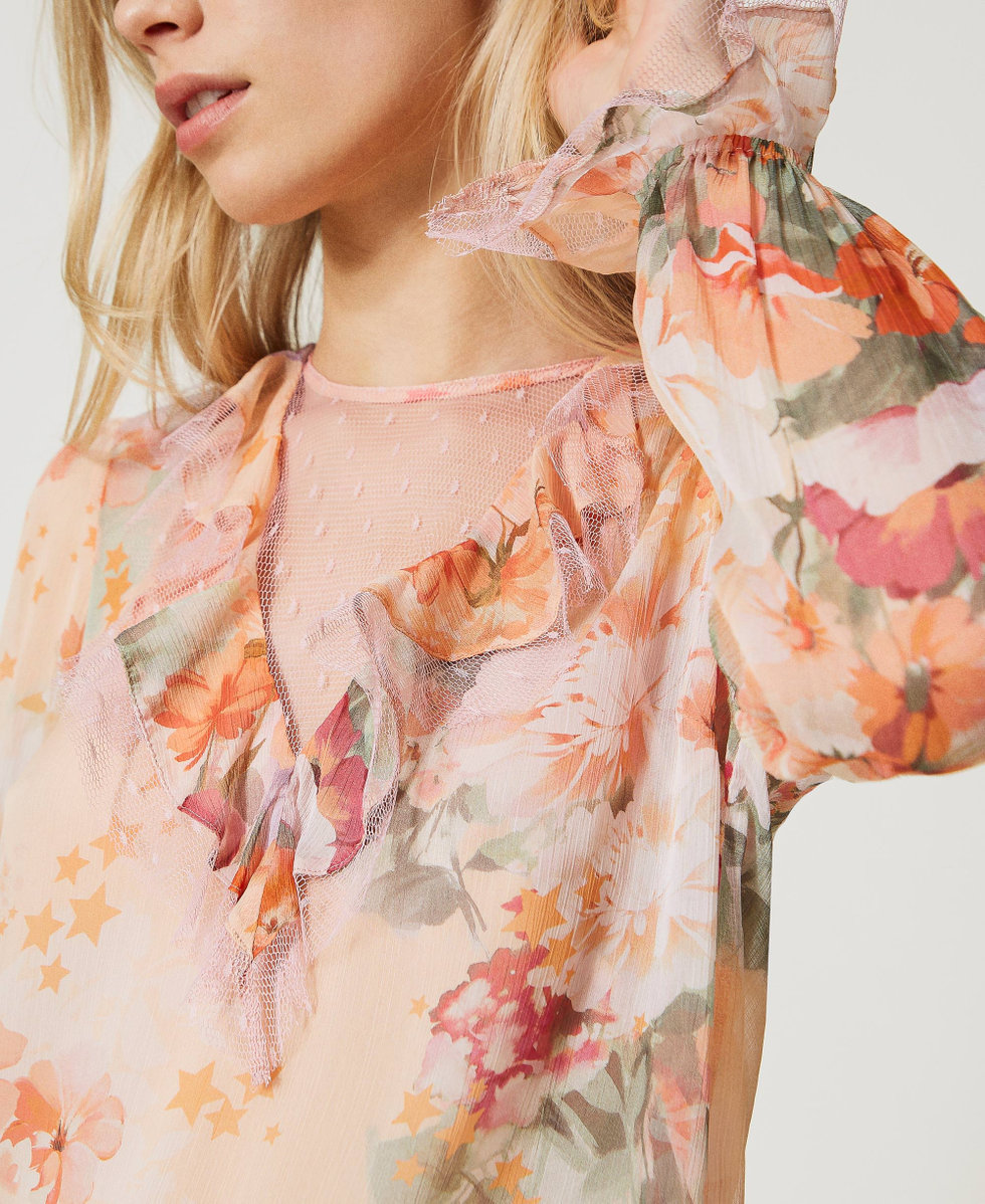 Bluse aus bedrucktem Krepon