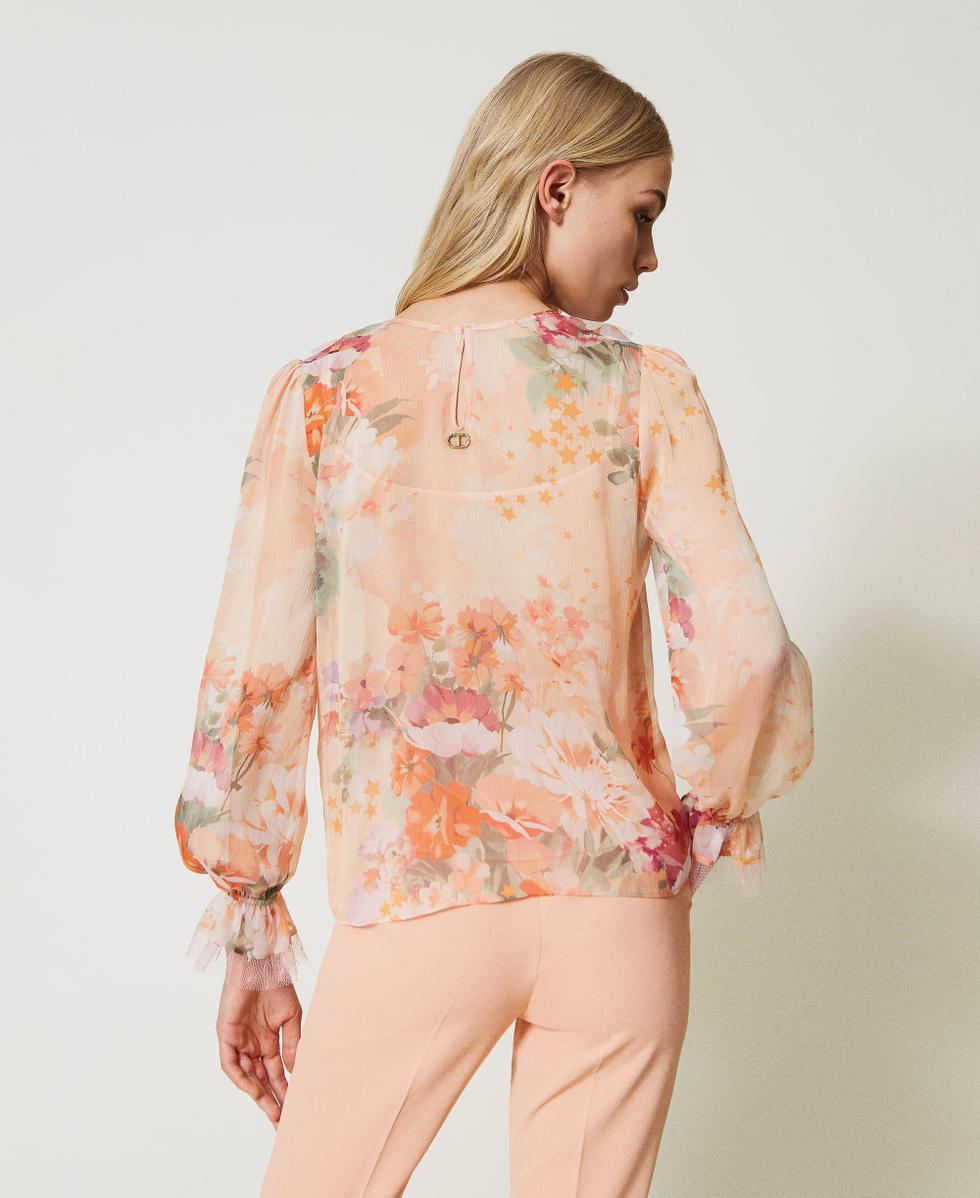 Bluse aus bedrucktem Krepon