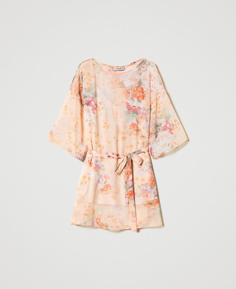 Creponne tunic dress Lilac Flower / Orange Print Woman 231TP2736-0S
